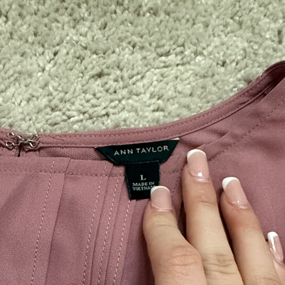 Ann Taylor Mauve Ruffle Blouse - Picture 2 of 4
